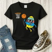 Easter Egg Playing Basketball Cute Sports Women's T-Shirt thumb 3
