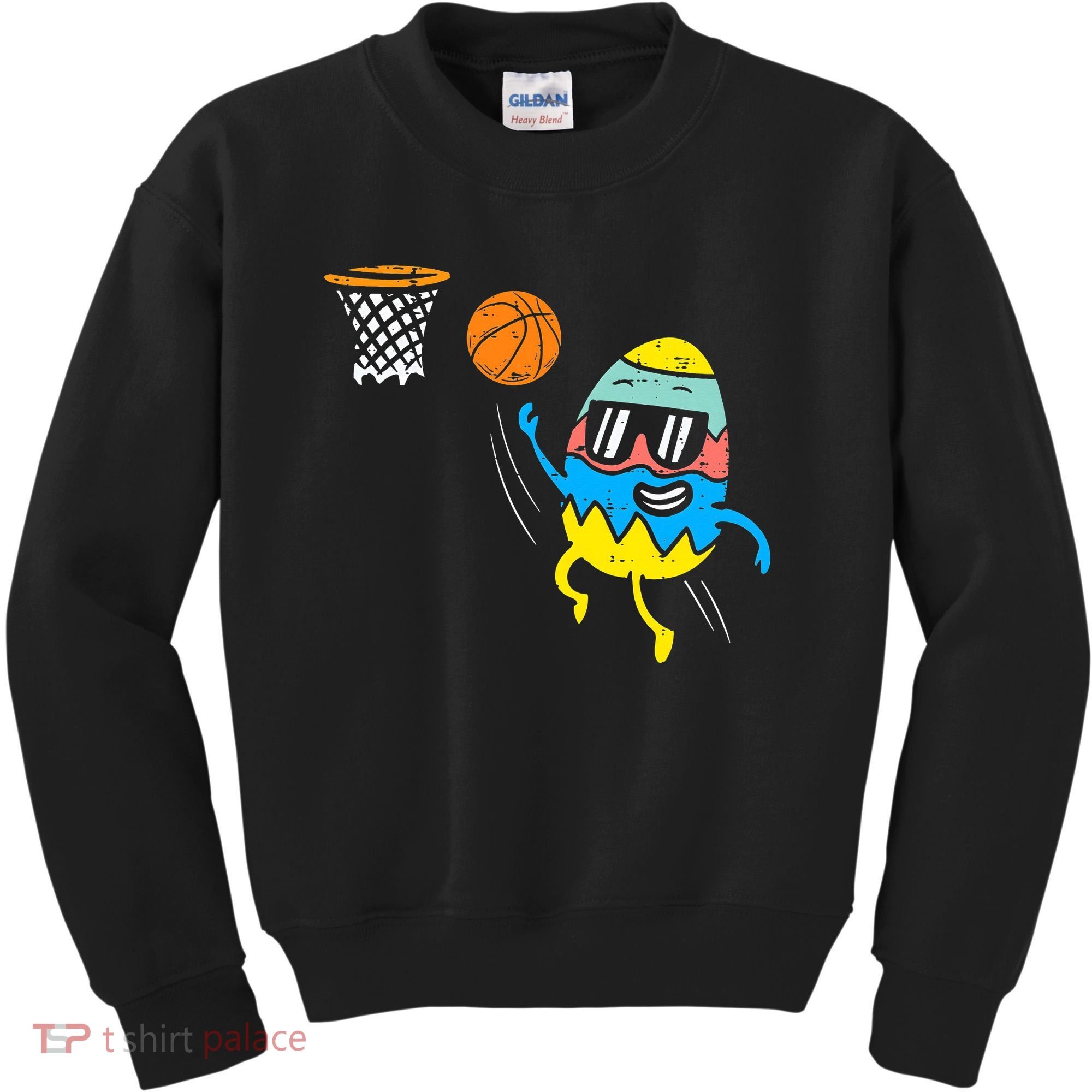 Easter Egg Playing Basketball Cute Sports Kids Sweatshirt