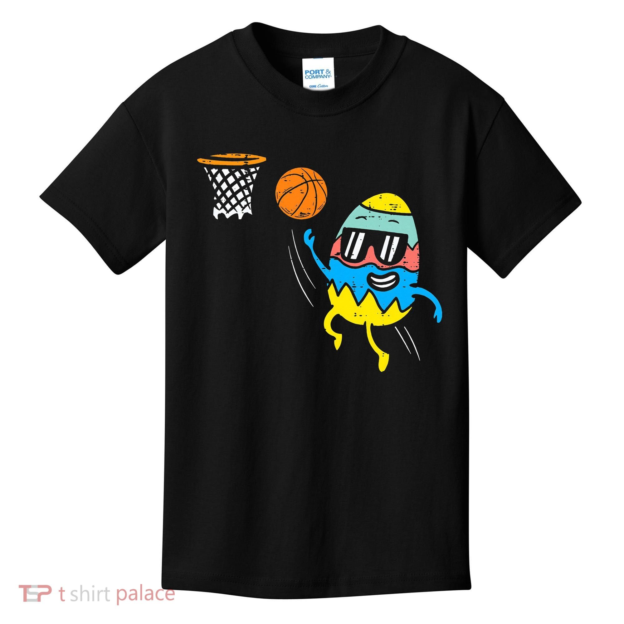 Easter Egg Playing Basketball Cute Sports Kids T-Shirt