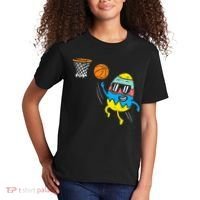 Easter Egg Playing Basketball Cute Sports Kids T-Shirt thumb 2