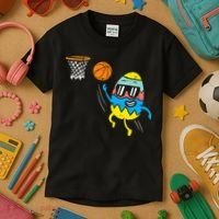Easter Egg Playing Basketball Cute Sports Kids T-Shirt thumb 3