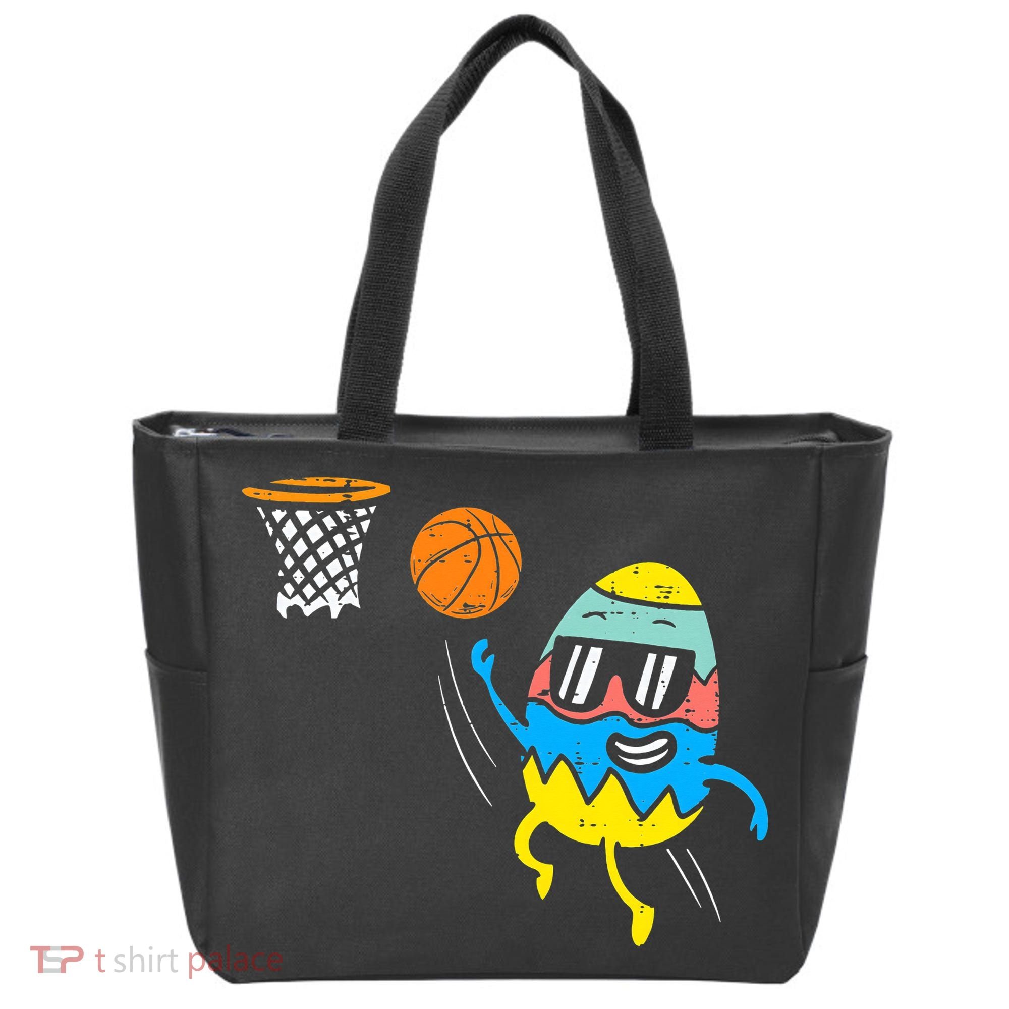 Easter Egg Playing Basketball Cute Sports Tote Bag