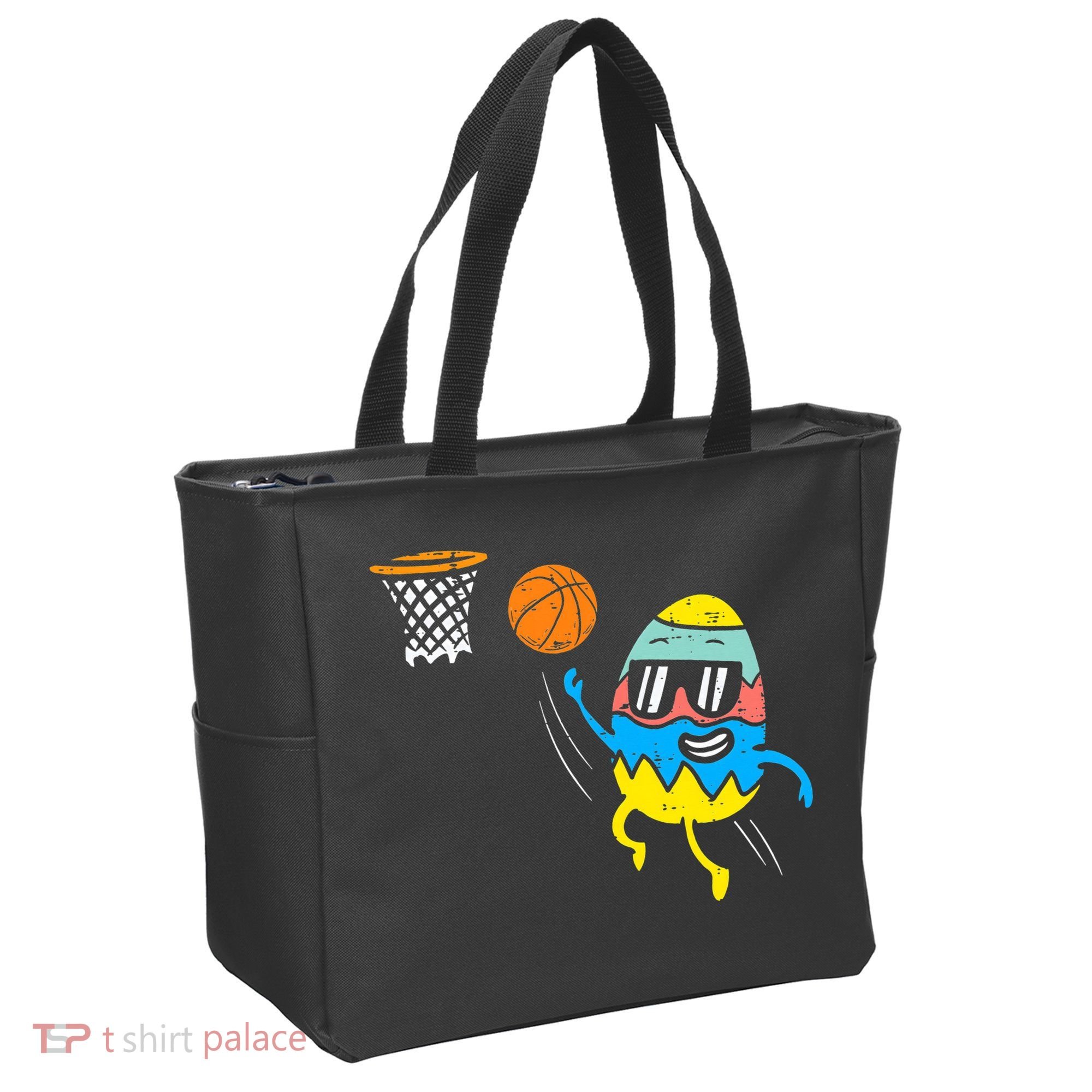Easter Egg Playing Basketball Cute Sports Tote Bag