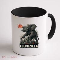 Elephent Elephzilla Parody In Action Coffee Mug thumb 1