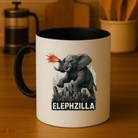 Elephent Elephzilla Parody In Action Coffee Mug thumb 4