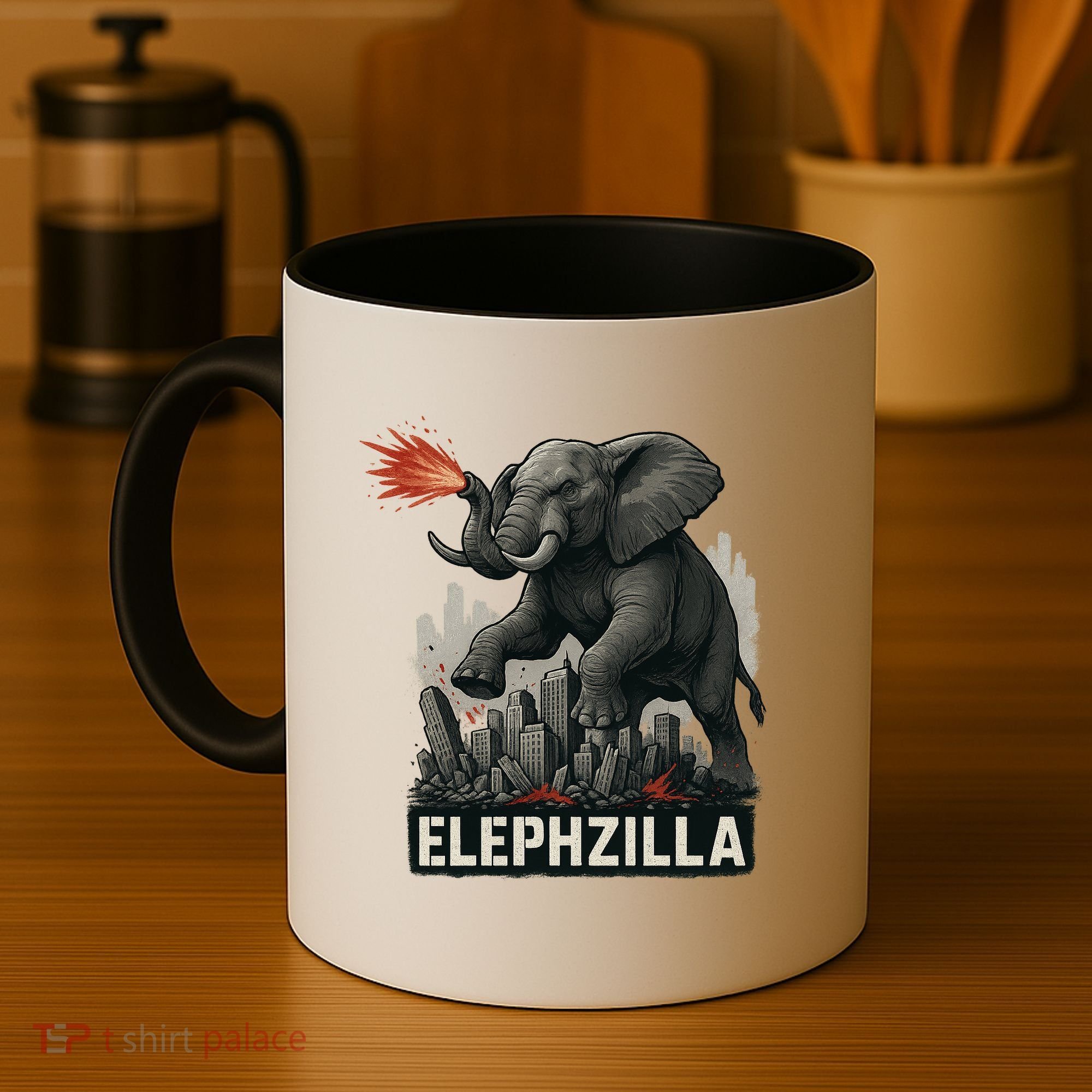 Elephent Elephzilla Parody In Action Coffee Mug