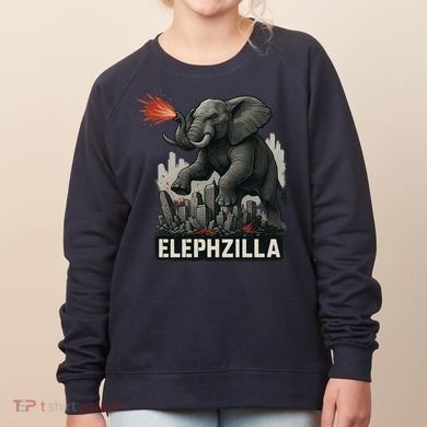 Elephent Elephzilla Parody In Action Women's Sweatshirt