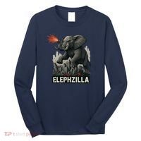 Elephent Elephzilla Parody In Action Long Sleeve Shirt thumb 0