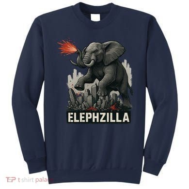 Elephent Elephzilla Parody In Action Sweatshirt