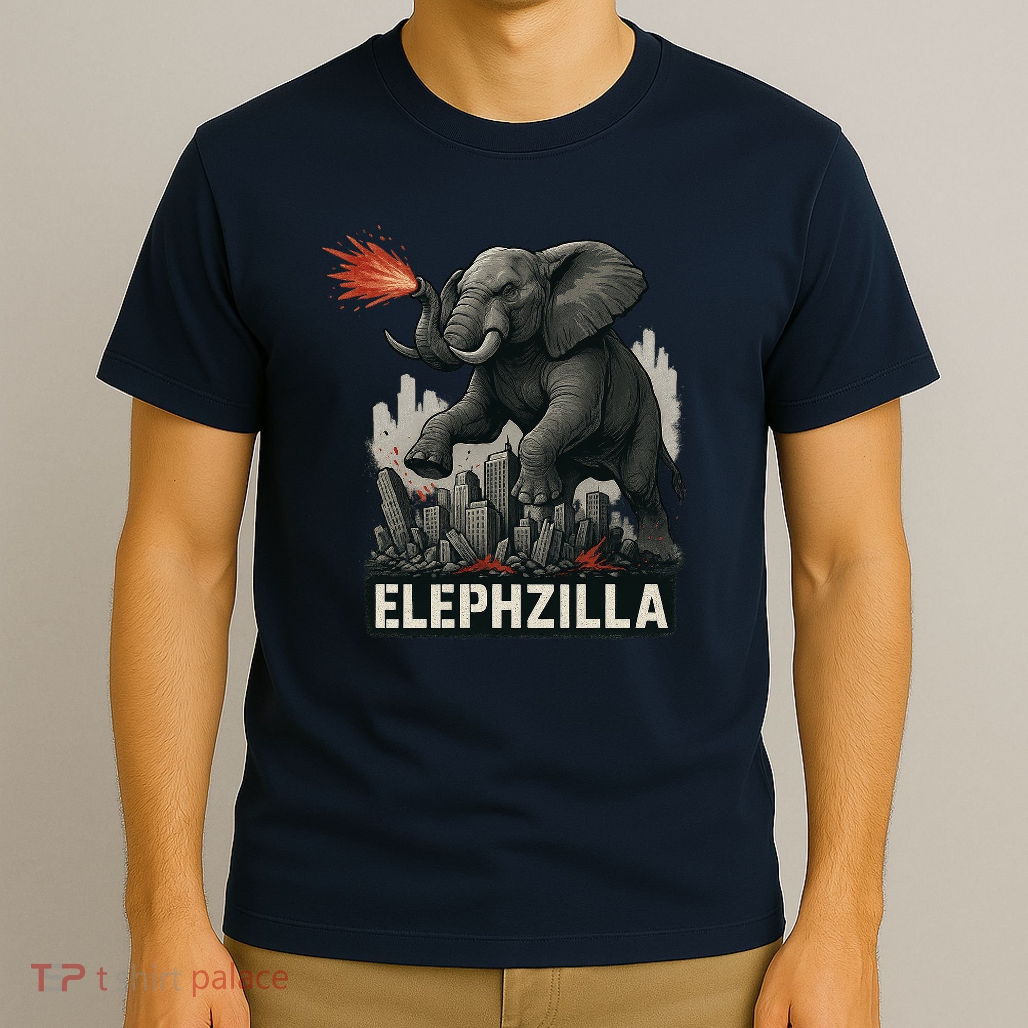 Elephent Elephzilla Parody In Action T-Shirt