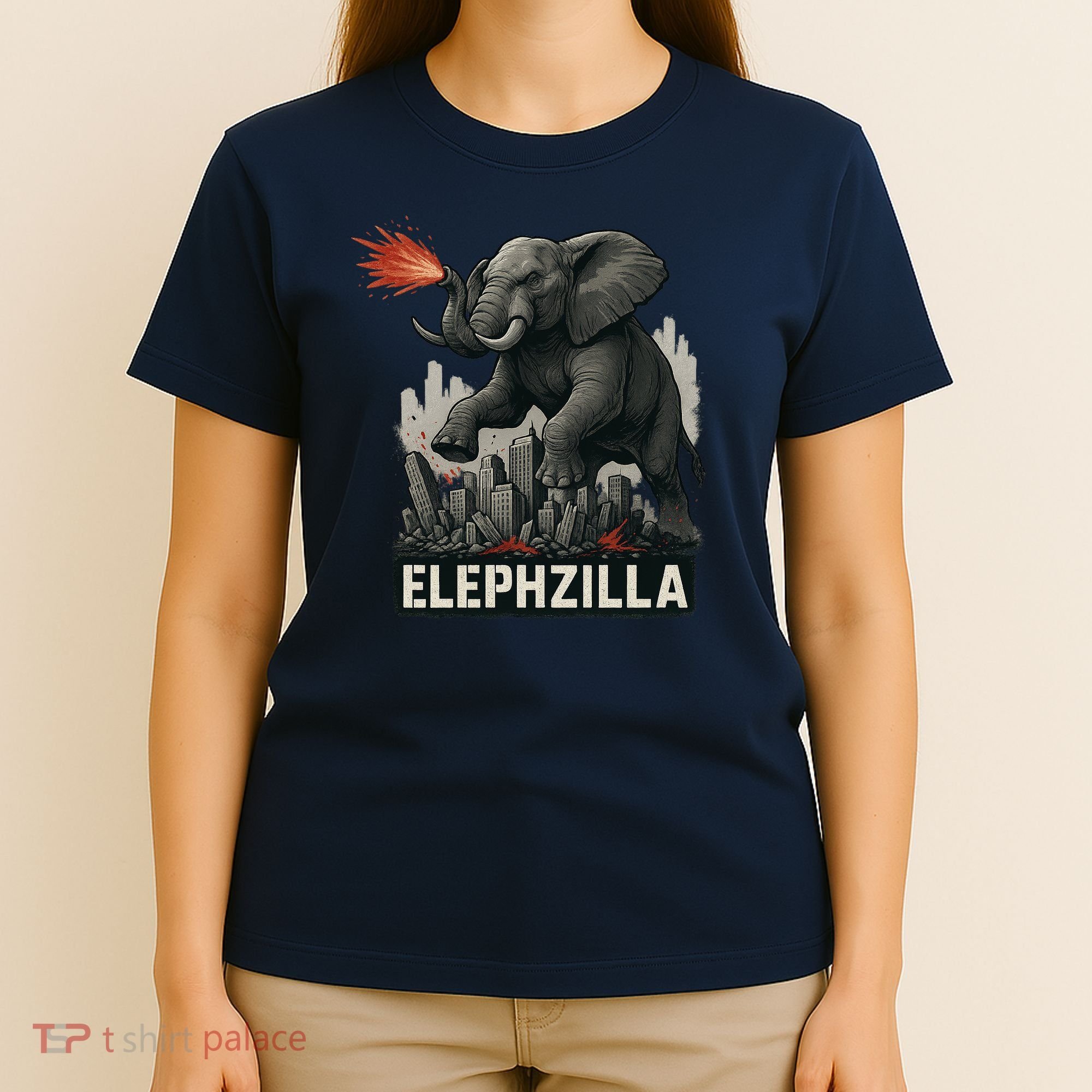 Elephent Elephzilla Parody In Action T-Shirt