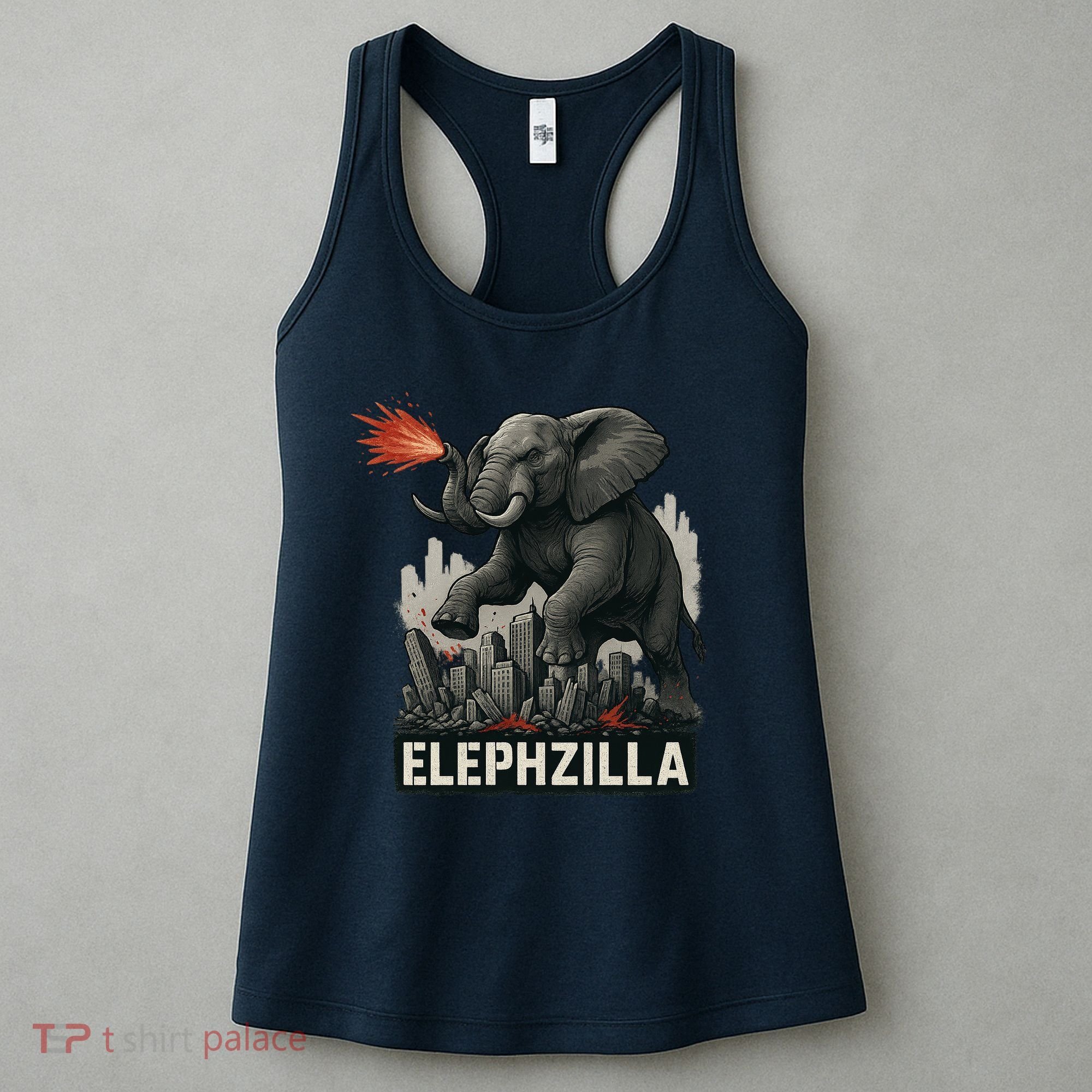Elephent Elephzilla Parody In Action Women's Tank Top