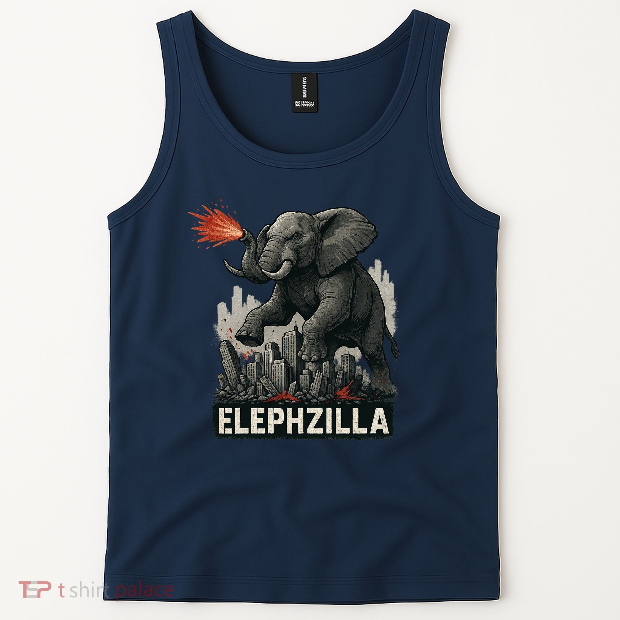 Elephent Elephzilla Parody In Action Tank Top