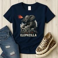 Elephent Elephzilla Parody In Action Women's T-Shirt thumb 3