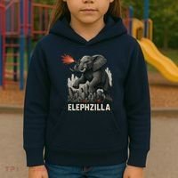 Elephent Elephzilla Parody In Action Kids Hoodie thumb 3