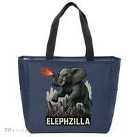 Elephent Elephzilla Parody In Action Tote Bag thumb 0