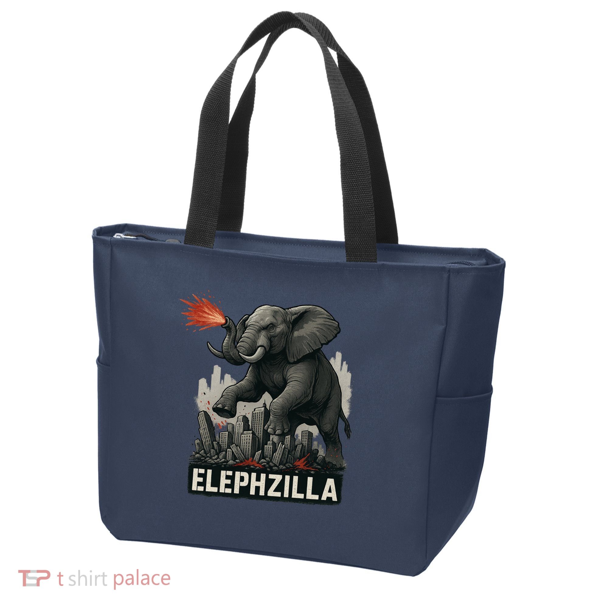 Elephent Elephzilla Parody In Action Tote Bag