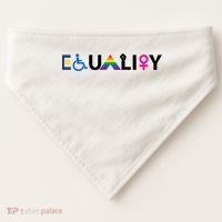Equality Equal Rights Lgbtq Ally Unity Pride Feminist Gift USA-Made Doggie Bandana thumb 0