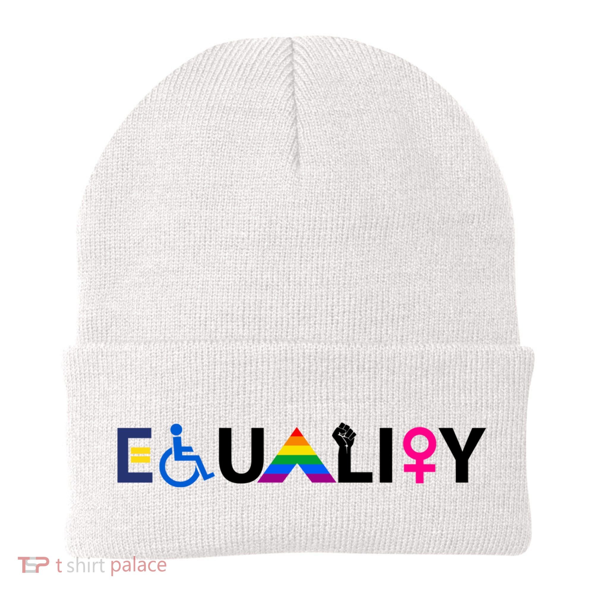 Equality Equal Rights Lgbtq Ally Unity Pride Feminist Gift Beanie