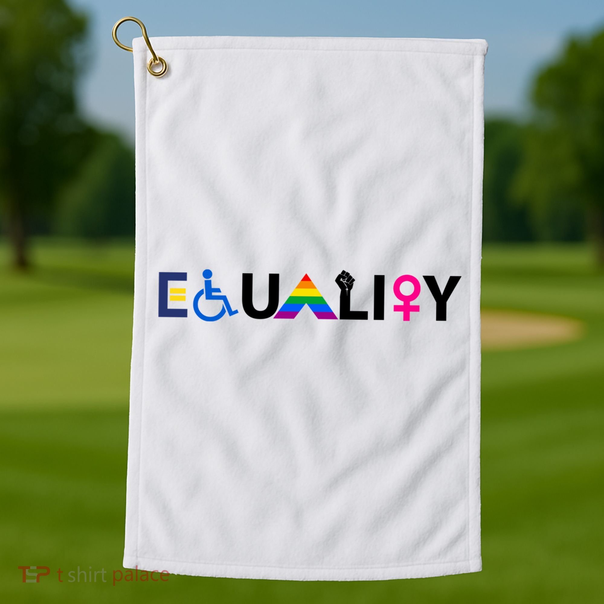 Equality Equal Rights Lgbtq Ally Unity Pride Feminist Gift Golf Towel