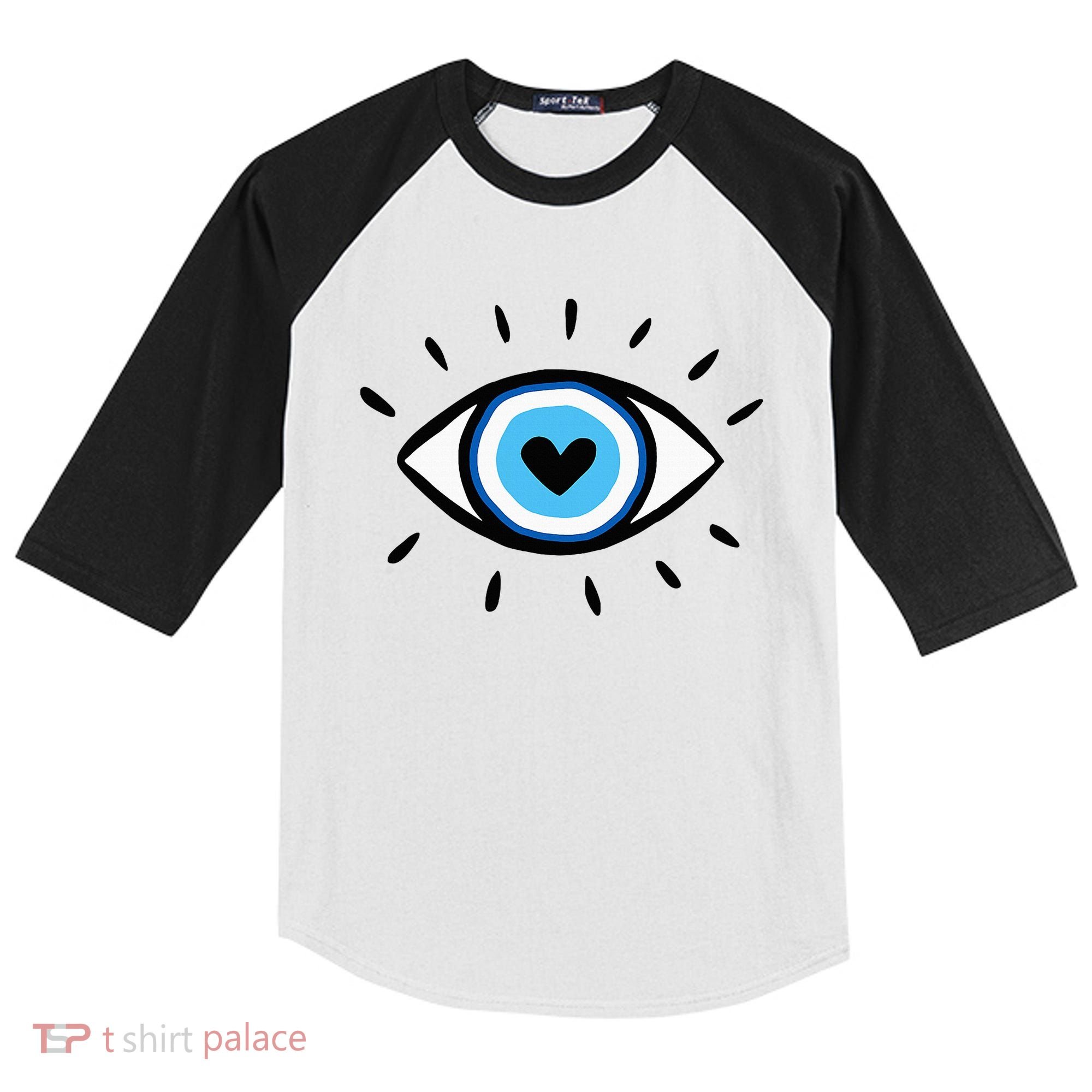 Evil Eye Spiritual Aesthetic Esoteric Mystical Themed Kids Colorblock Raglan Jersey