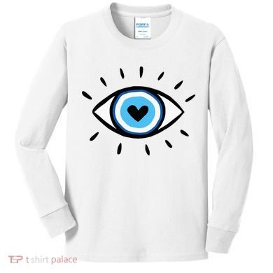 Evil Eye Spiritual Aesthetic Esoteric Mystical Themed Kids Long Sleeve Shirt