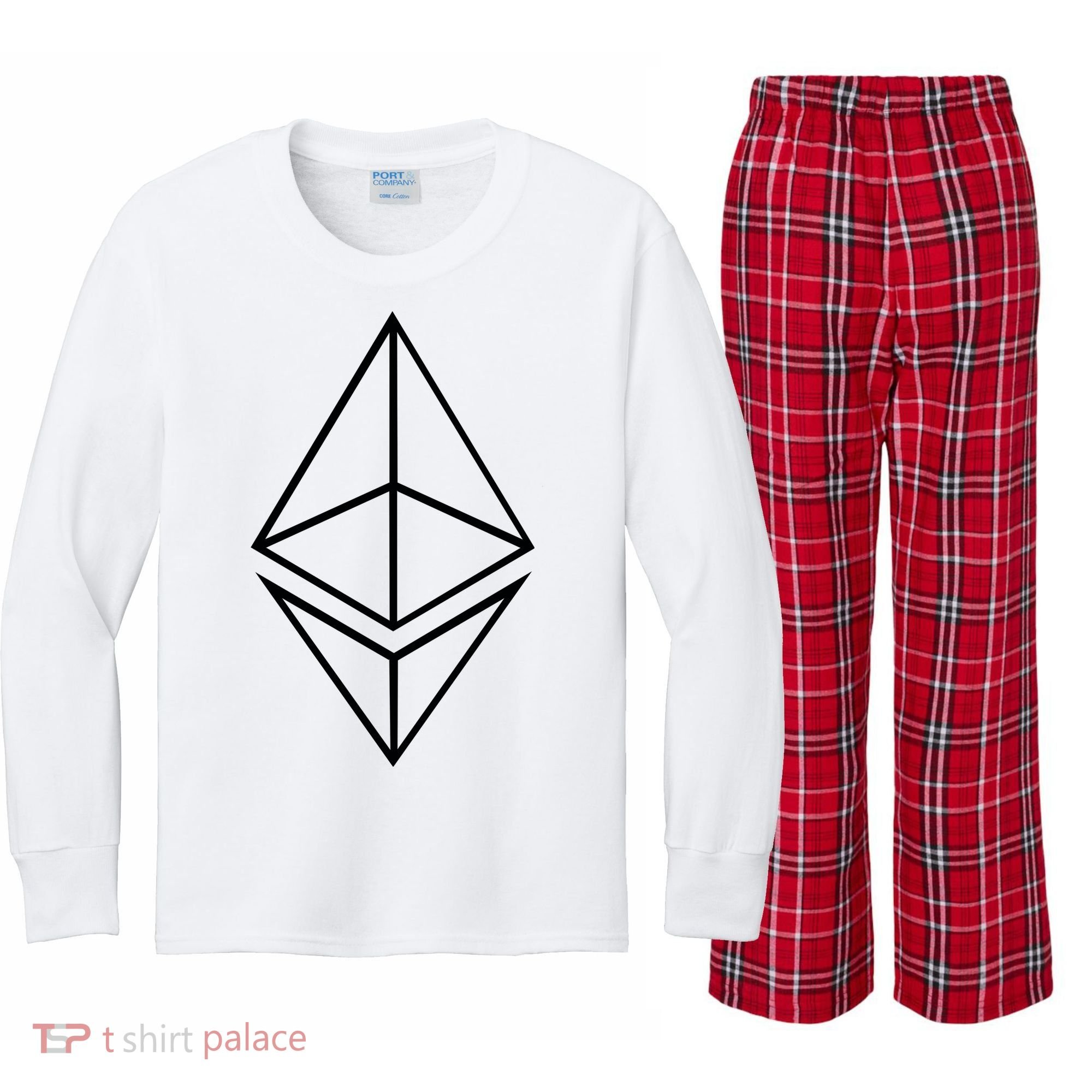 Ethereum Kids Long Sleeve Plaid Pajama Set