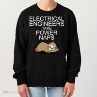 Electrical Engineers Take Power Naps Funny Sloth Women's Sweatshirt thumb 0