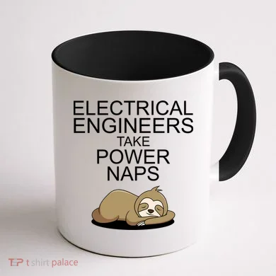 Electrical Engineers Take Power Naps Funny Sloth Coffee Mug back