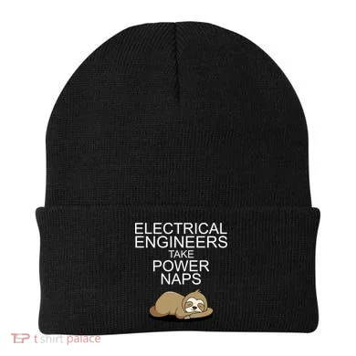 Electrical Engineers Take Power Naps Funny Sloth Beanie