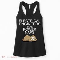 Electrical Engineers Take Power Naps Funny Sloth Women's Tank Top thumb 0