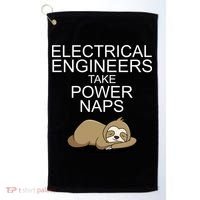 Electrical Engineers Take Power Naps Funny Sloth Golf Towel thumb 0