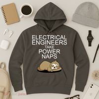 Electrical Engineers Take Power Naps Funny Sloth Hoodie thumb 3
