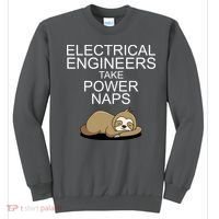 Electrical Engineers Take Power Naps Funny Sloth Sweatshirt thumb 0