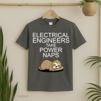 Electrical Engineers Take Power Naps Funny Sloth T-Shirt thumb 2