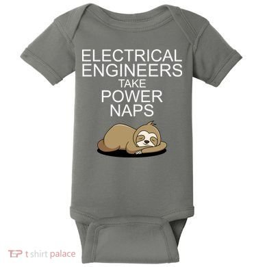 Electrical Engineers Take Power Naps Funny Sloth Baby Bodysuit