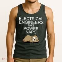 Electrical Engineers Take Power Naps Funny Sloth Tank Top thumb 3