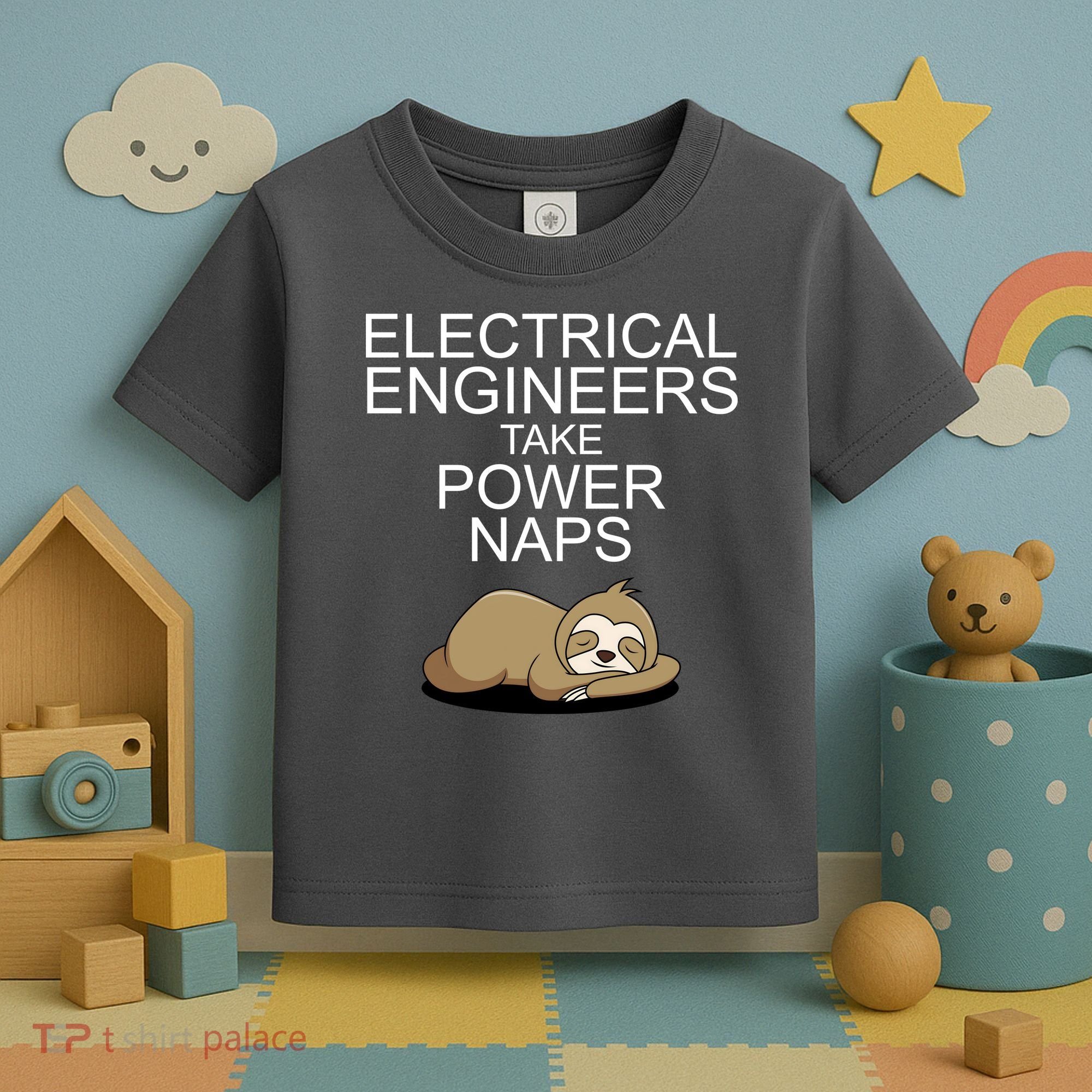 Electrical Engineers Take Power Naps Funny Sloth Toddler T-Shirt