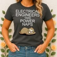 Electrical Engineers Take Power Naps Funny Sloth Women's T-Shirt thumb 2