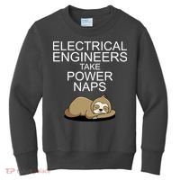 Electrical Engineers Take Power Naps Funny Sloth Kids Sweatshirt thumb 0