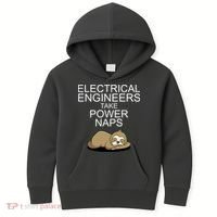 Electrical Engineers Take Power Naps Funny Sloth Kids Hoodie thumb 0