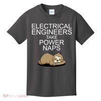 Electrical Engineers Take Power Naps Funny Sloth Kids T-Shirt thumb 0