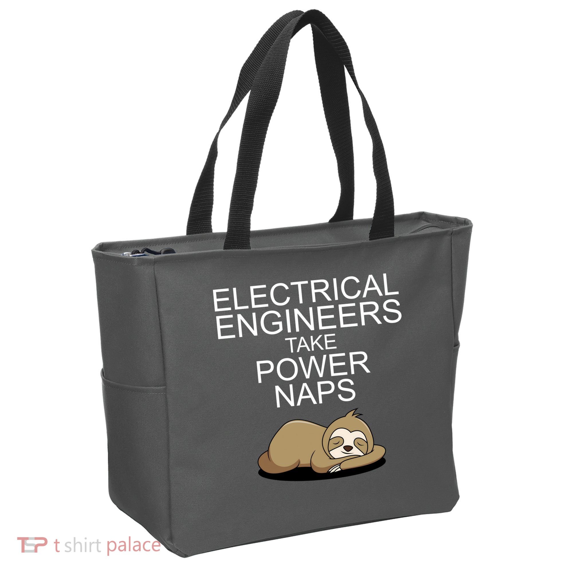 Electrical Engineers Take Power Naps Funny Sloth Tote Bag