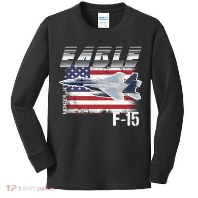 Eagle F 15 Aircraft Kids Long Sleeve Shirt