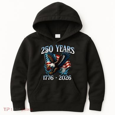 Eagle Flag 250 Years 1776-2026 250th Birthday Kids Hoodie