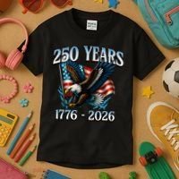 Eagle Flag 250 Years 1776-2026 250th Birthday Kids T-Shirt thumb 3