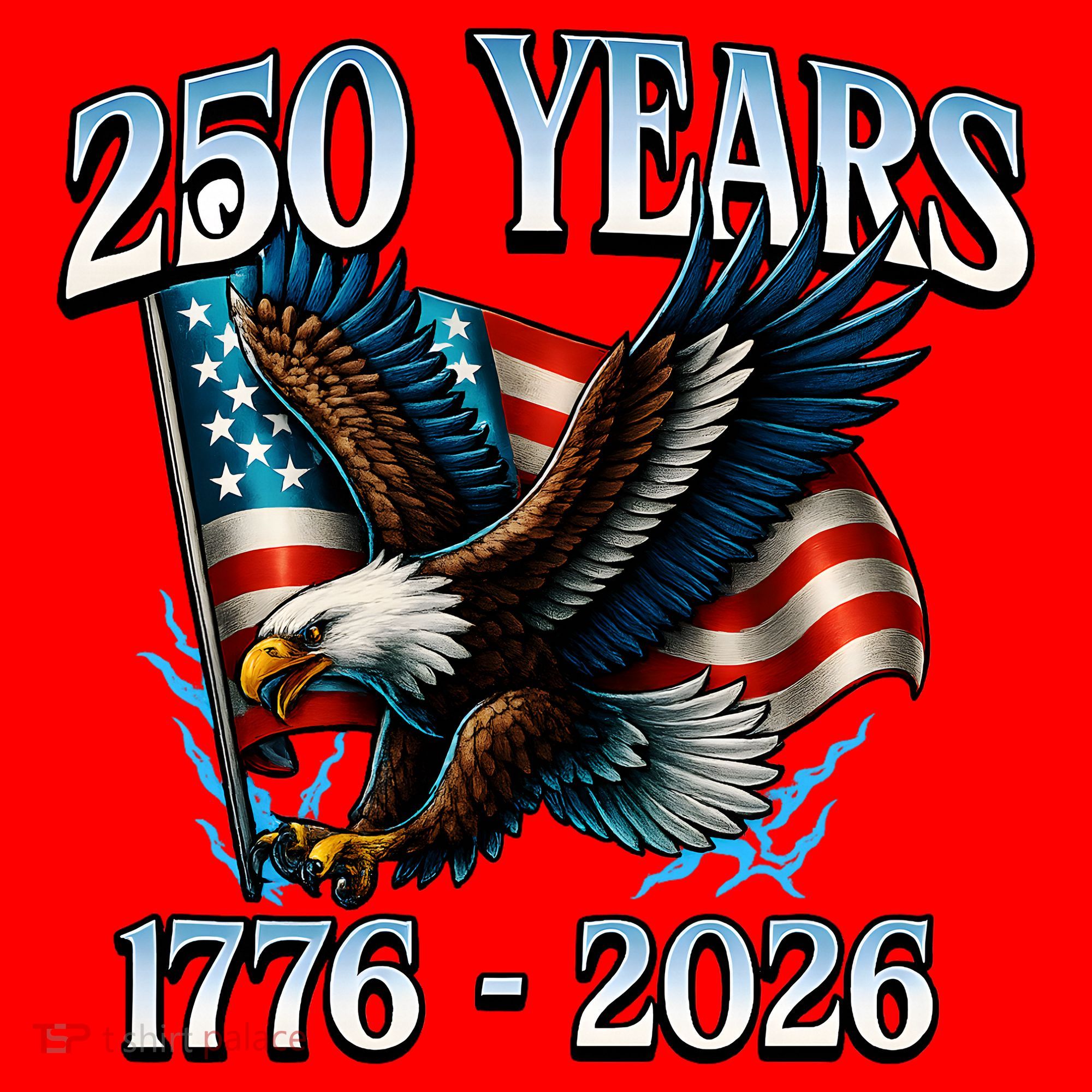 Eagle Flag 250 Years 1776-2026 250th Birthday Santa Hat