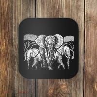 Elephant Family Africa Safari Zoo Keeper Gift Elephant Coaster thumb 0