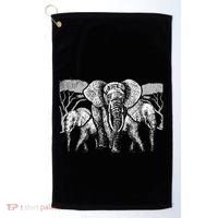 Elephant Family Africa Safari Zoo Keeper Gift Elephant Golf Towel thumb 0