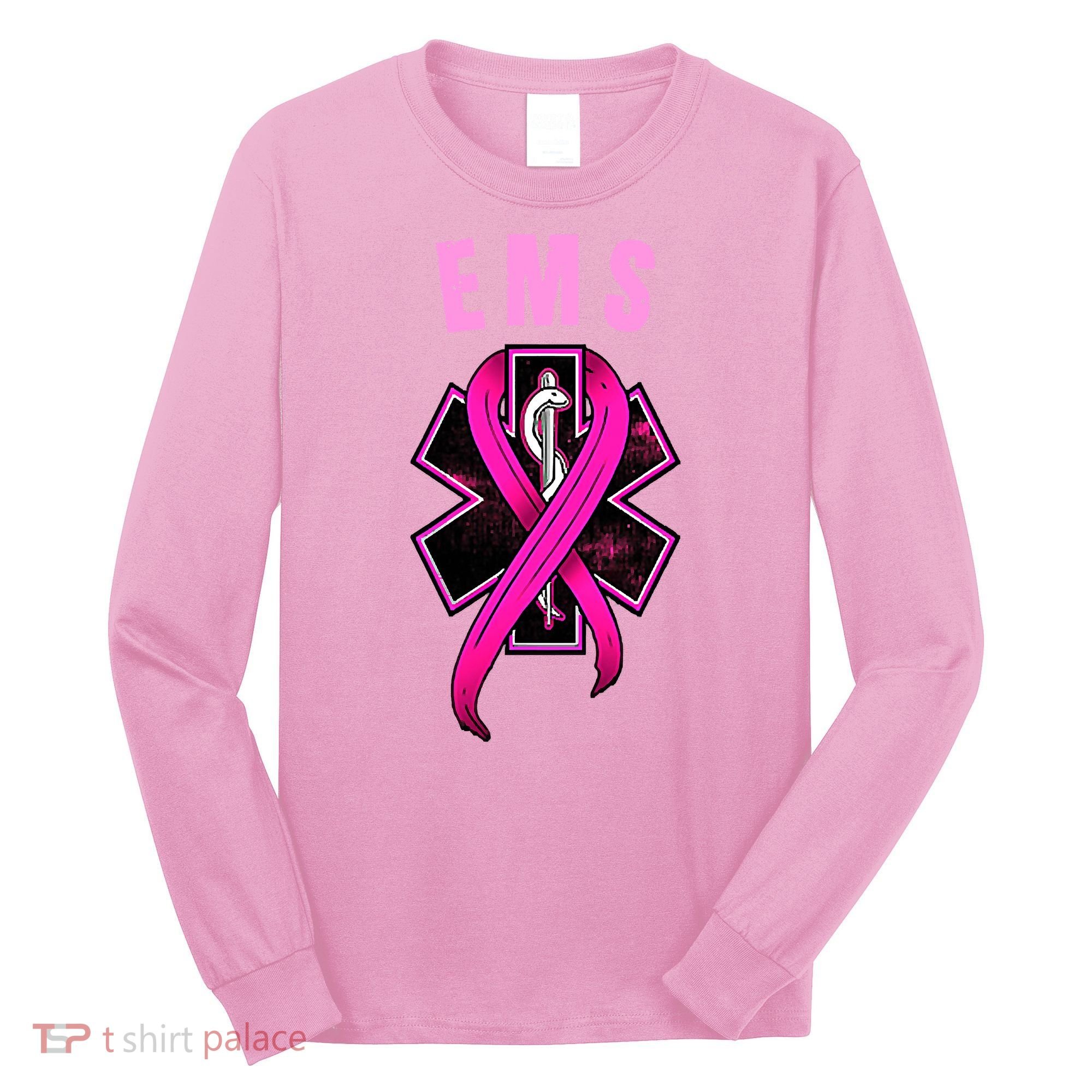 EMS For A Cure Breast Cancer Awareness Long Sleeve Shirt